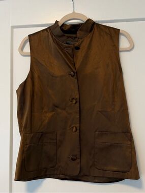 VINTAGE Banana Republic 100% silk Sleeveless Button-Front Women's Vest